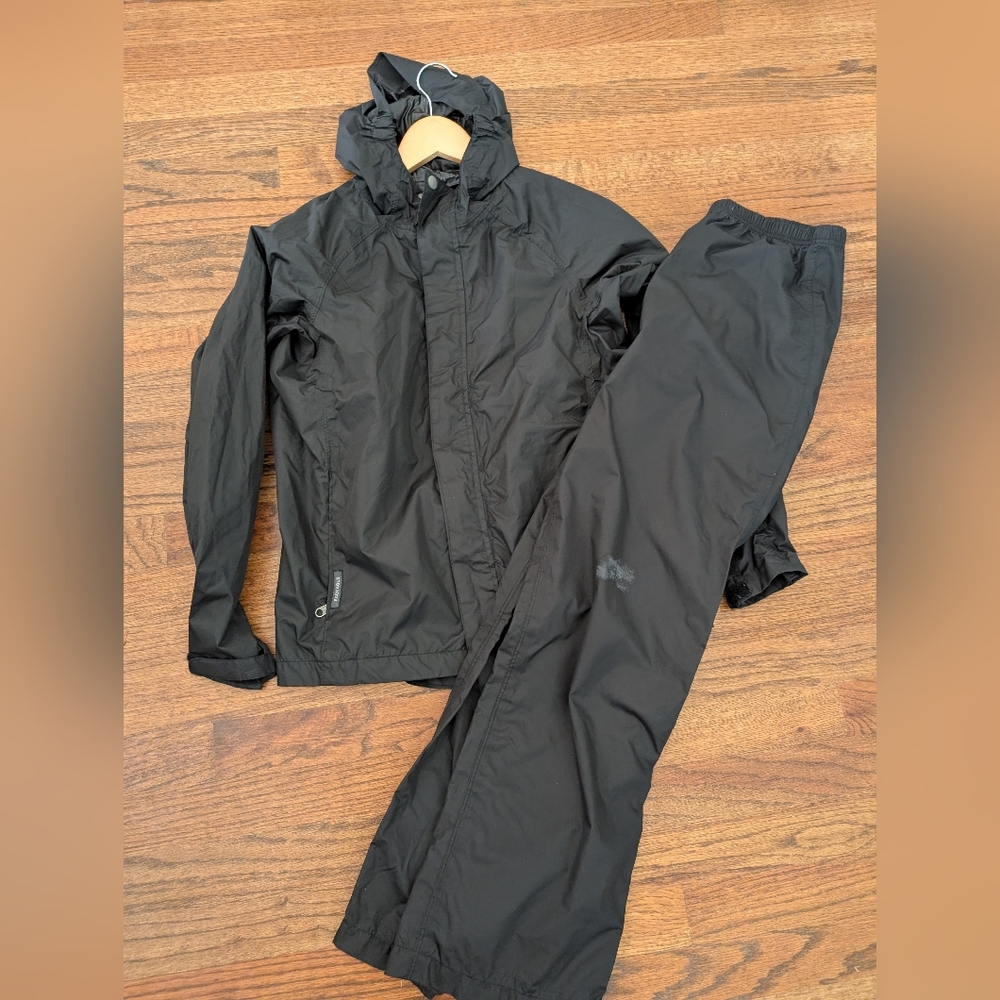 White Sierra Kids Black Raincoat Set